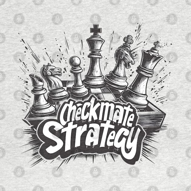 Checkmate Strategy Dynamic Chess Board Illustration by AIHRGDesign